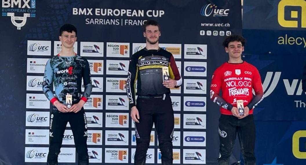 Langmanis vējainos apstākļos izcīna skaistu uzvaru UEC BMX Eiropas kausa ievadā; Challange grupās latviešiem divas godalgas