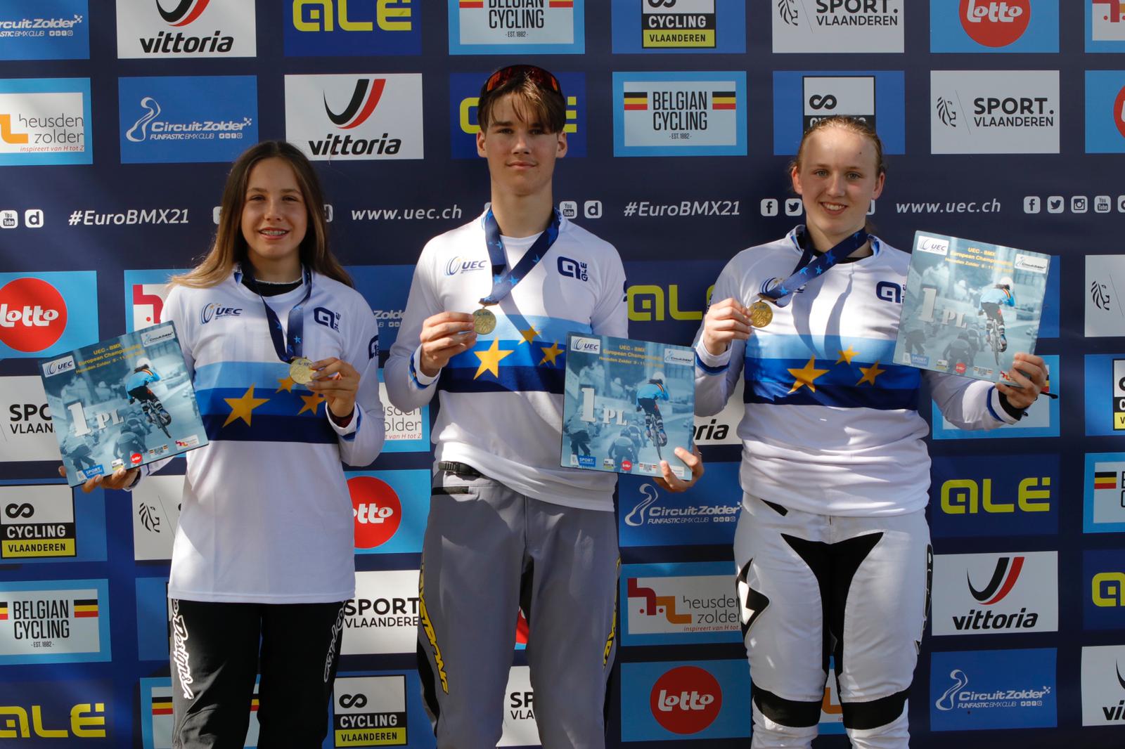 Latvijas BMX sportistiem trīs zelta godalgas Eiropas BMX čempionāta otrajā dienā   