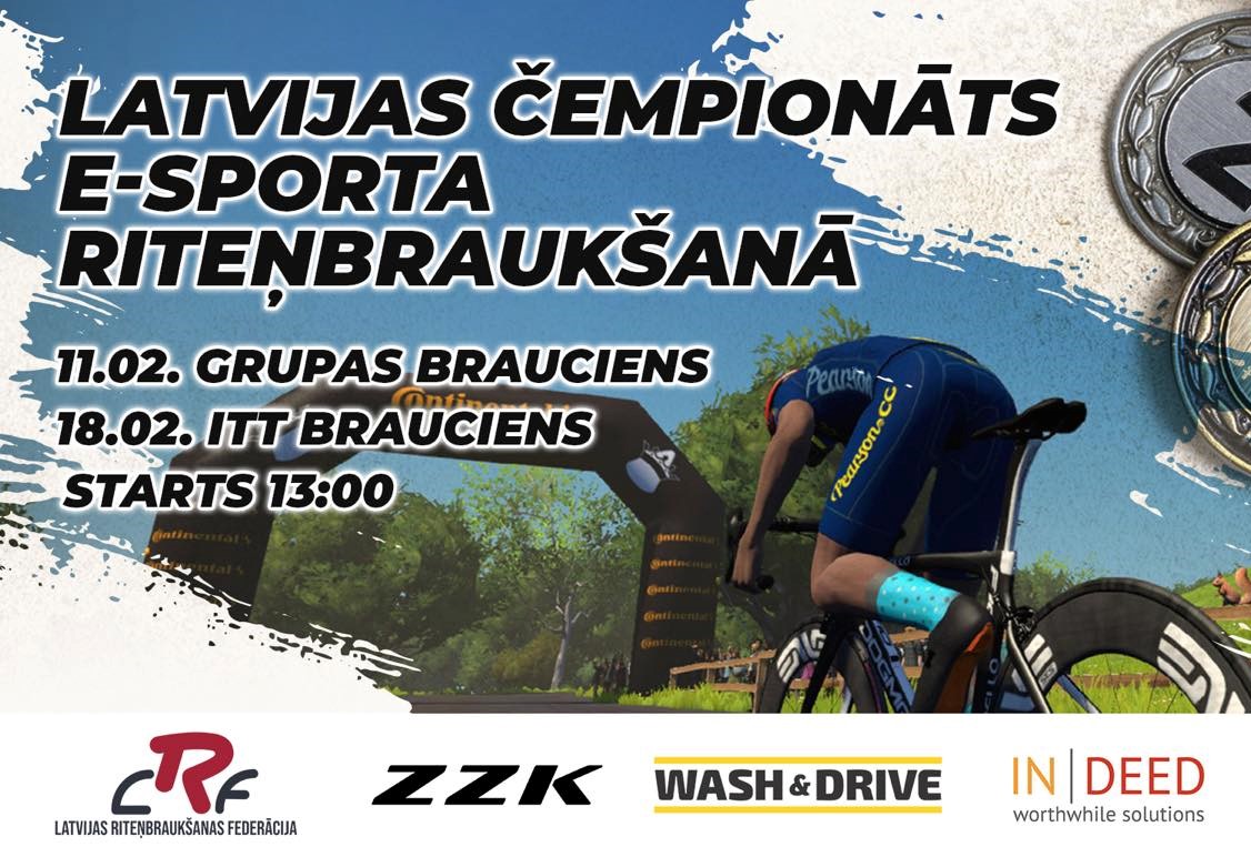 Vikštrems, Dārznieks un Priede uzvar Latvijas čempionātā E -Sporta riteņbraukšanā